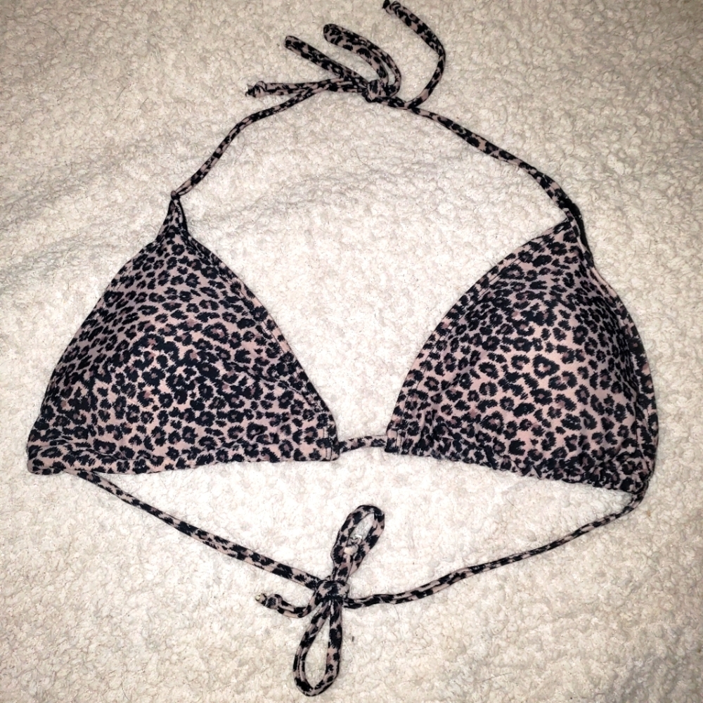 Leopard Print Bikini Top XL
